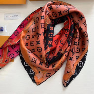 Louis Vuitton Resing Silk Twill Monogram Square Scarf 90x90 Orange 2020