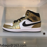 Nike Air Jordan AJ1 Mid-top Sneakers Gold 2021 112374