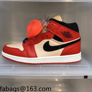 Nike Air Jordan AJ1 Mid-top Sneakers Red/Beige 2021 112364