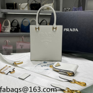 Prada Small Saffiano Leather Top Handle Bag 1BA333 White 2022
