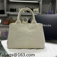 Prada Maxi Logo Canvas Top Handle bag White 2022