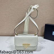 Prada Saffiano Leather Shoulder Bag 1BD320 White 2022