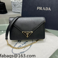 Prada Saffiano Leather Shoulder Bag 1BD318 Black 2022