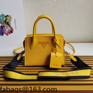 Prada Saffiano Leather Monochrome Top Handle Bag 1BA269 Yellow 2022