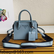 Prada Saffiano Leather Monochrome Top Handle Bag 1BA269 Blue 2022