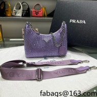 Prada Re-Edition 2005 Crystal Shoulder Bag 1BH204 Purple 2022