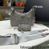 Prada Re-Edition 2005 Crystal Shoulder Bag 1BH204 Grey 2022