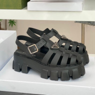 Prada Foam Rubber Flatform Sandals 5.5cm Black 2022 032626