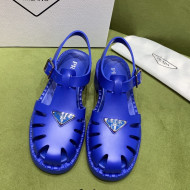 Prada Sporty Foam Rubber Sandals Blue 2022 032622