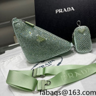 Prada Crystal Triangle Shoulder Bag 1BH190 Green 2022