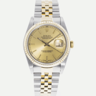 SUPER QUALITY – Rolex Datejust 16233 – Men: Dial Color – Champagne, Bracelet - Yellow Gold Plated , Stainless Steel, Case Size – 36mm, Max. Wrist Size - 7 inches