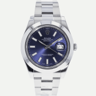SUPER QUALITY – Rolex Datejust II 116300 – Men: Dial Color – Blue, Bracelet - Stainless Steel, Case Size – 41mm, Max. Wrist Size - 7.5 inches