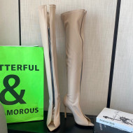 Gianvito Rossi Hiroko Lycra Fabric High Heel Over-knee Boots 10.5 cm Beige 2022