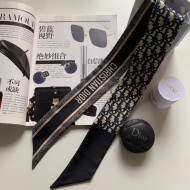 Dior Oblique Silk Bandeau Scarf 6x100cm Dark Blue 2022 033080
