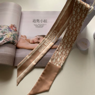 Dior Oblique Silk Bandeau Scarf 6x100cm Beige 2022 033082