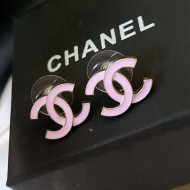 Chanel CC Stud Earrings Pink 2022 040205