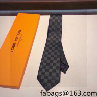 Louis Vuitton Damier Graphite Silk Tie Black 2022 031092