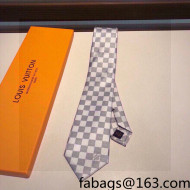 Louis Vuitton Damier Azur Silk Tie White 2022 031093
