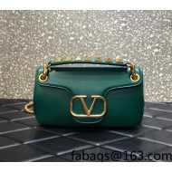 Valentino Stud Sign Nappa Leather Shoulder Bag Green 2021