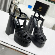 Versace Calfskin La Medusa Platform Sandals 15.5cm Black 2022 