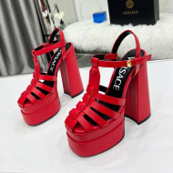Versace Calfskin La Medusa Platform Sandals 15.5cm Red 2022 