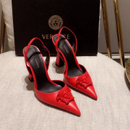 Versace Leather Slingback Pumps 11cm Red 2022 031926