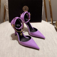 Versace Glazed Calfskin Pumps 11cm Purple 2022 031915