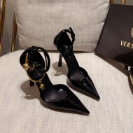 Versace Glazed Calfskin Pumps 11cm Black 2022 031919