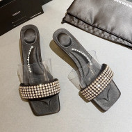 Alexander Wang Silk and Crystal Mules Sandals 5.5cm Black 2021 05