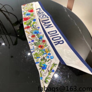 Dior D-Millefiori Silk Bandeau Scarf 6x106 Blue 2022