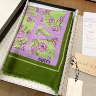 Gucci Cashmere Sqaure Scarf 100x100cm Green 2022 34