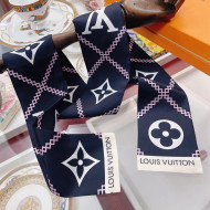 Louis Vuitton Croisillon Silk Bandeau Scarf 8x120cm Black 2022