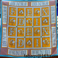 Fendi Roman Flower Silk Square Scarf 90x90cm Orange 2022 033028