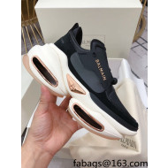 Balmain BBold Leather and Suede Sneakers Black/White/Gold 2021 120424