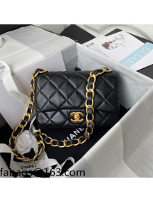Chanel Lambskin Classic Flap Bag with Chain Strap AS3214 Black 2021