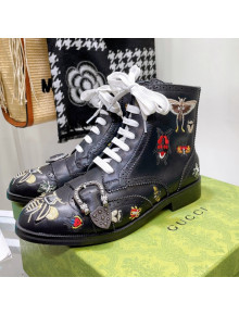 Gucci Vintage Embroidered Ankle Boots Black 2021