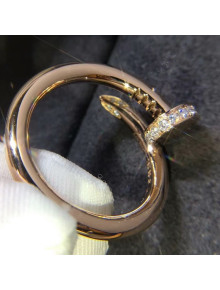 Cartier Pink Gold Nologo Juste un Clou Ring with Diamonds, Classic 09