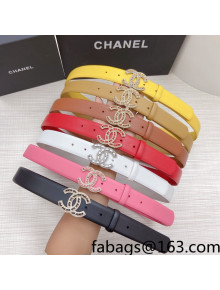 Chanel Calfskin Belt 3cm with Crystal Chain CC Buckle 2022 98