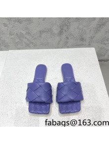 Bottega Veneta Woven Lambskin Flat Slide Sandals 9.5cm Purple 2022 032145