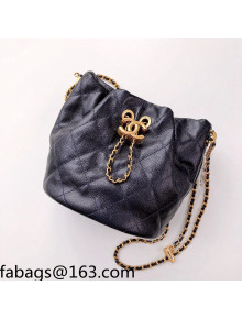 Chanel Iridescent Grained Calfskin Bucket Bag AS2859 Black 2021  
