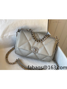 Chanel 19 Lambskin Small 26cm Flap Bag AS1160 Light Gray/Silver 2021 38
