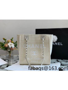Chanel Deauville Mixed Fibers Small Shopping Bag A66941 Beige 2022 01