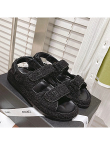 Chanel Strap Flat Sandals Black 2022 35