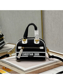 Dior Mini Vibe Zip Bowling Bag in Smooth Calfskin Black 2022 6201