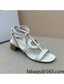 Dior Calfskin CD Heel Sandals 4.5cm White 2022 032231
