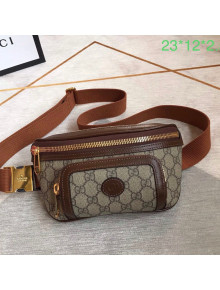 Gucci Canvas Belt Bag with Interlocking G 682933 Brown 2021