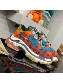 Gucci The Hacker Project Triple S GG Canvas Sneakers Multicolor 2021 76