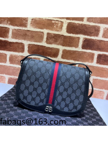 Gucci x Balenciaga Ophidia BB Canvas Small Shoulder Bag 680121 Black 2022