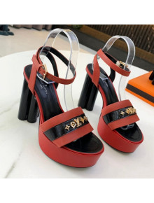 Louis Vuitton Podium Monogram Studs Platform Sandal Red 2021