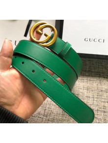Gucci Calfskin Belt 30mm with GG Buckle Green/Gold 2020
